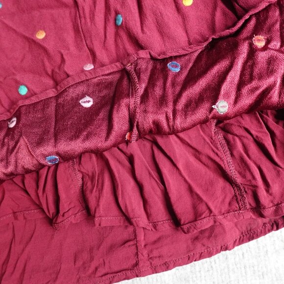 Farm Rio Womens Dress Small Red Polka Dot Embroidered Maxi Mixed Dot - Picture 5 of 13